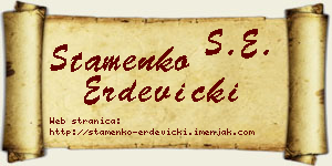 Stamenko Erdevički vizit kartica